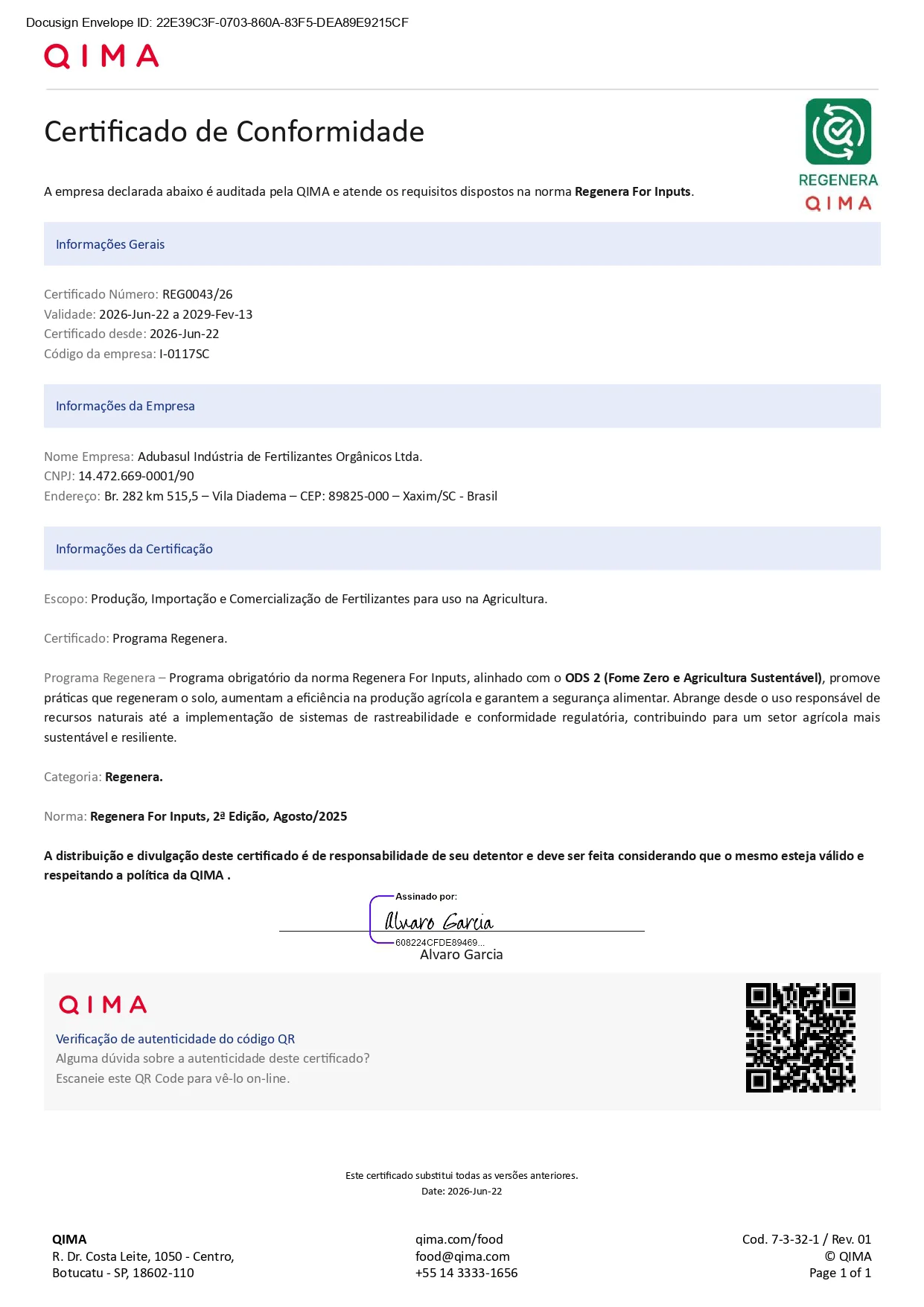 Certificado de Conformidade 2026-2029